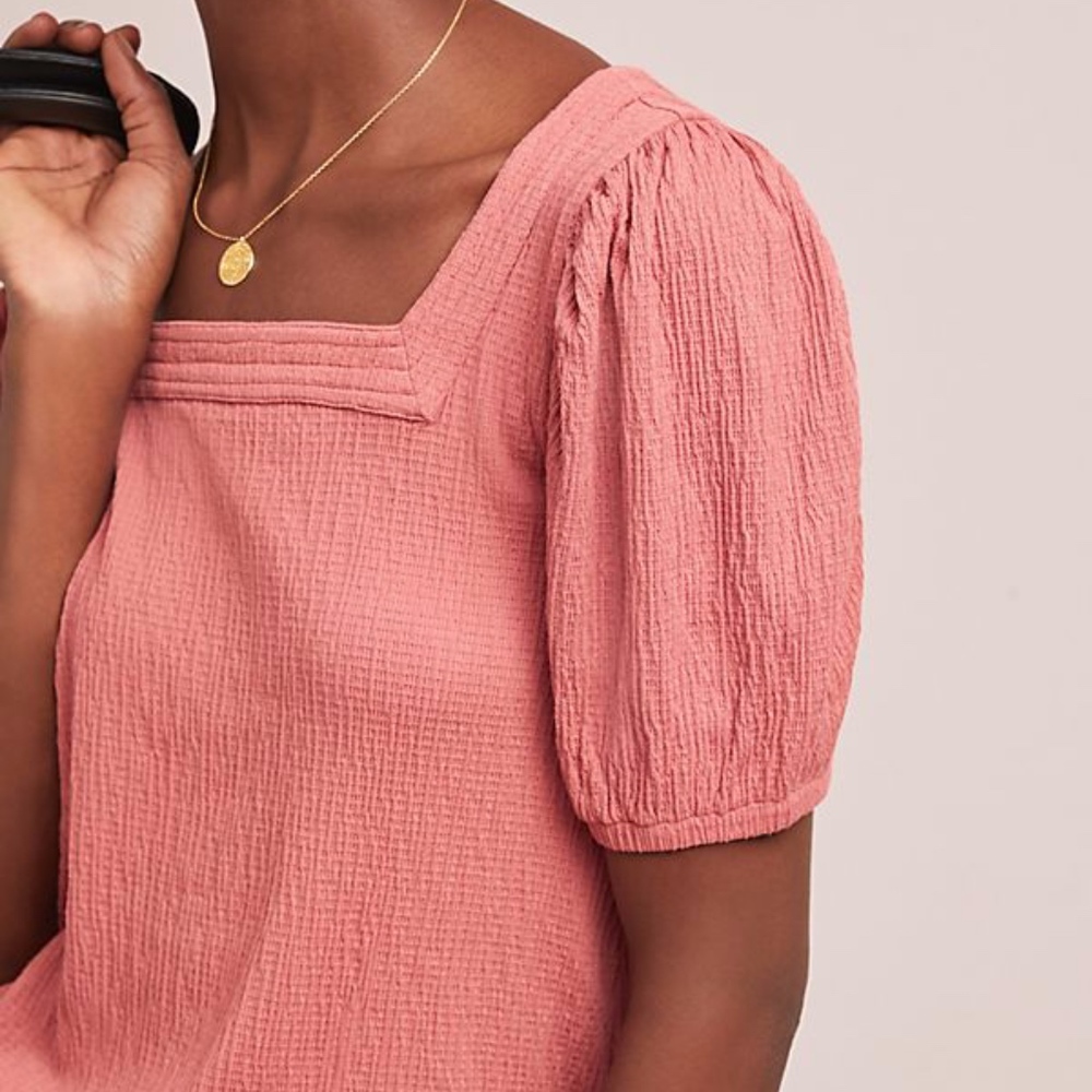 EUC Anthropologie Vanessa Smocked Top in Rose